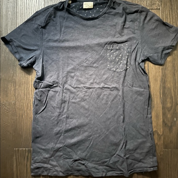 Selected Homme, navy blue t-shirt with patterned pocket, size XL - Picture 1 of 3